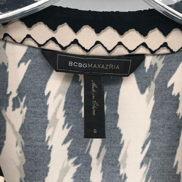 BCBGMaxazria Bridgit Mini Dress Womens Small Black Ivory Animal Print V Neck - Picture 5 of 13